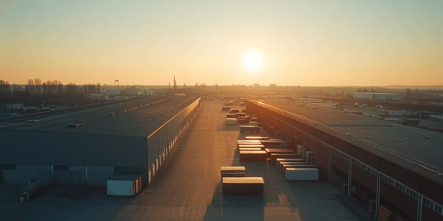 Skyline av en livlig stad som representerar möjligheter för marknadsexpansion genom strategisk logistikoutsourcing